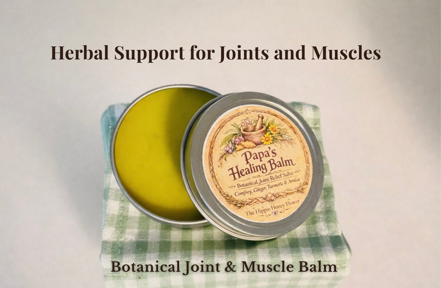 Papa’s Healing Balm | Herbal Support for Joints & Muscles | 2 oz Botanical Salve